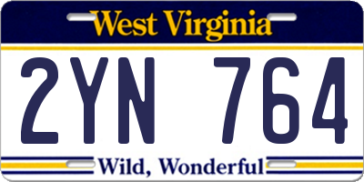 WV license plate 2YN764