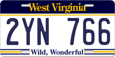 WV license plate 2YN766
