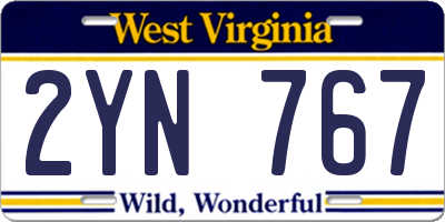 WV license plate 2YN767