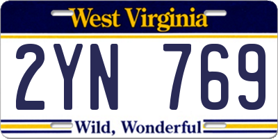 WV license plate 2YN769
