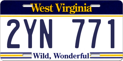 WV license plate 2YN771