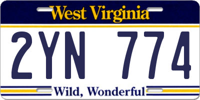 WV license plate 2YN774