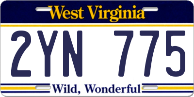 WV license plate 2YN775
