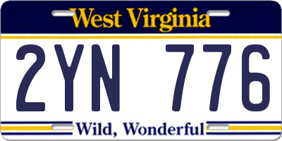 WV license plate 2YN776