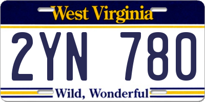 WV license plate 2YN780
