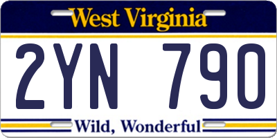 WV license plate 2YN790