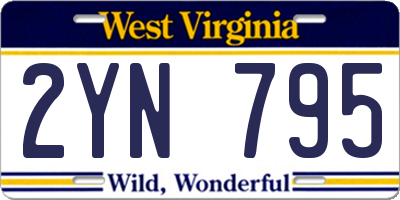 WV license plate 2YN795