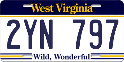WV license plate 2YN797