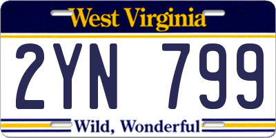 WV license plate 2YN799