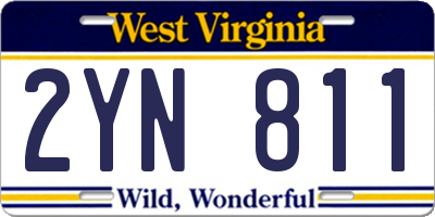 WV license plate 2YN811