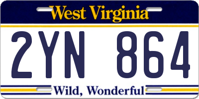 WV license plate 2YN864