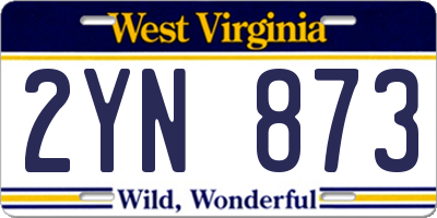 WV license plate 2YN873