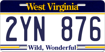WV license plate 2YN876