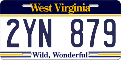 WV license plate 2YN879