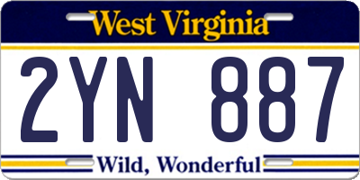 WV license plate 2YN887