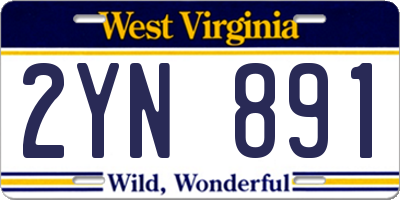 WV license plate 2YN891