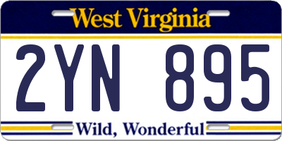 WV license plate 2YN895
