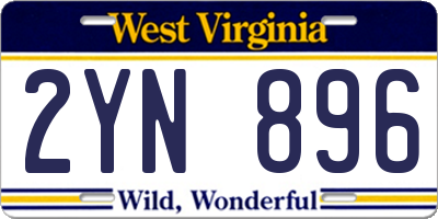 WV license plate 2YN896