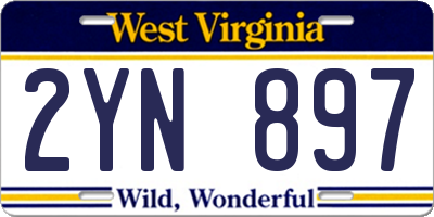 WV license plate 2YN897