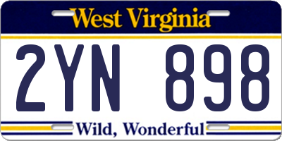 WV license plate 2YN898