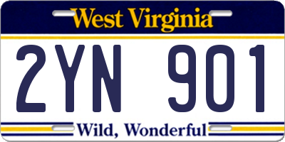 WV license plate 2YN901