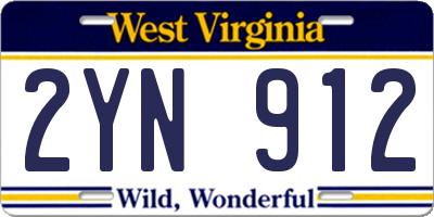 WV license plate 2YN912