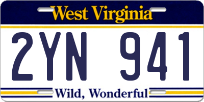 WV license plate 2YN941