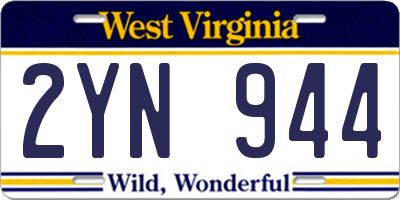 WV license plate 2YN944