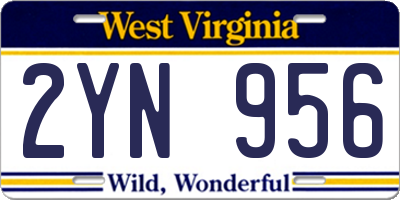 WV license plate 2YN956