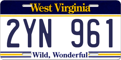 WV license plate 2YN961