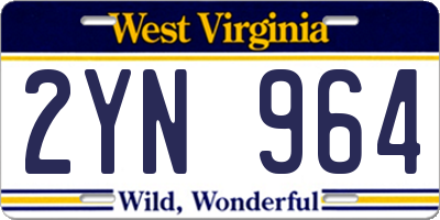 WV license plate 2YN964