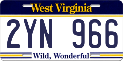 WV license plate 2YN966