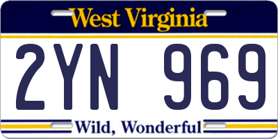 WV license plate 2YN969