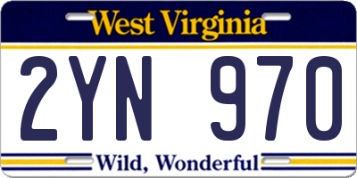 WV license plate 2YN970