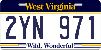 WV license plate 2YN971