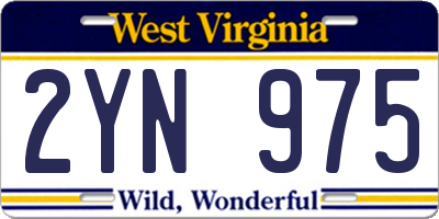 WV license plate 2YN975