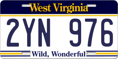 WV license plate 2YN976