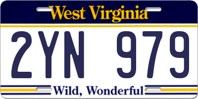WV license plate 2YN979