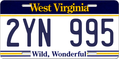 WV license plate 2YN995