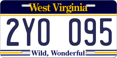 WV license plate 2YO095
