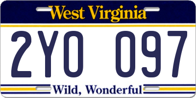 WV license plate 2YO097