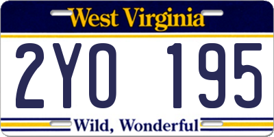 WV license plate 2YO195