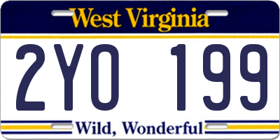 WV license plate 2YO199