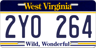 WV license plate 2YO264