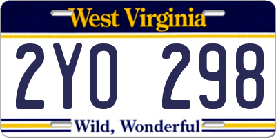 WV license plate 2YO298