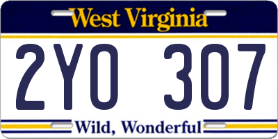 WV license plate 2YO307