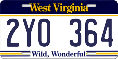 WV license plate 2YO364