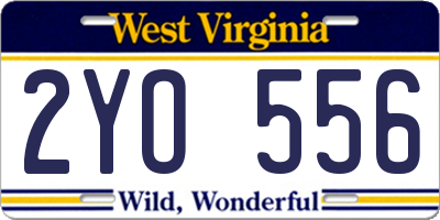 WV license plate 2YO556