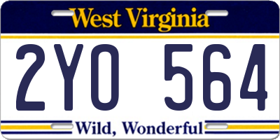 WV license plate 2YO564