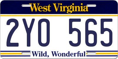 WV license plate 2YO565